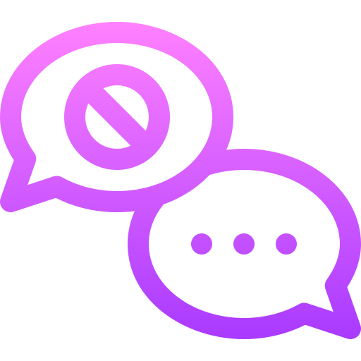 Block chat Basic Gradient Lineal color icon