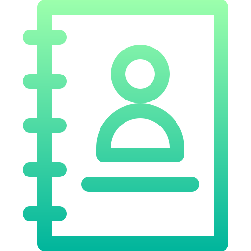 Adress book Basic Gradient Lineal color icon