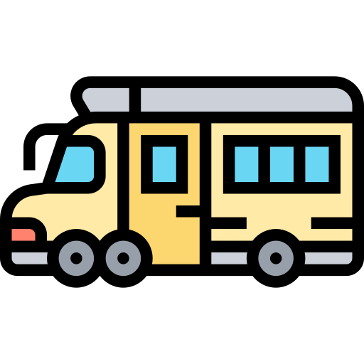 School bus Meticulous Lineal Color icon