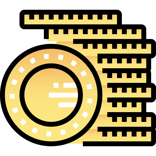 pila de monedas Pixelmeetup Lineal Color icono