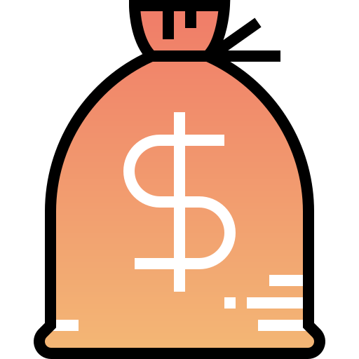 torba z pieniędzmi Pixelmeetup Lineal Color ikona