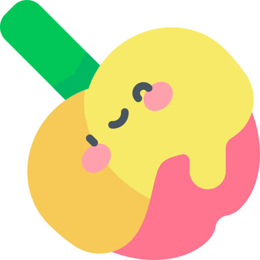 Карамелизированное яблоко Kawaii Flat иконка