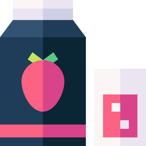 Strawberry juice Basic Straight Flat icon