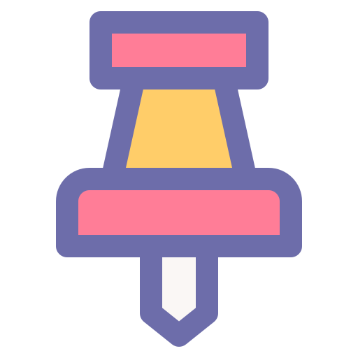 Push pin Generic Outline Color icon
