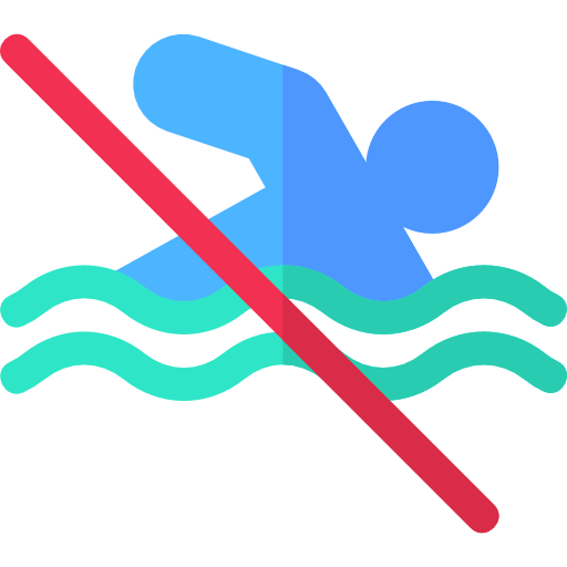 verboden te zwemmen Basic Rounded Flat icoon