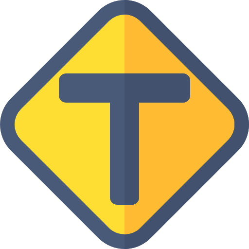 T junction Basic Rounded Flat icon