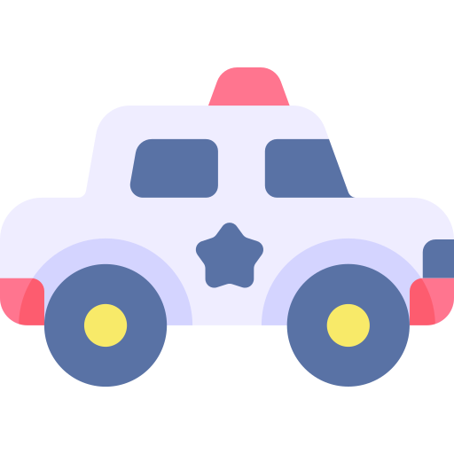 Полицейская машина Kawaii Flat иконка