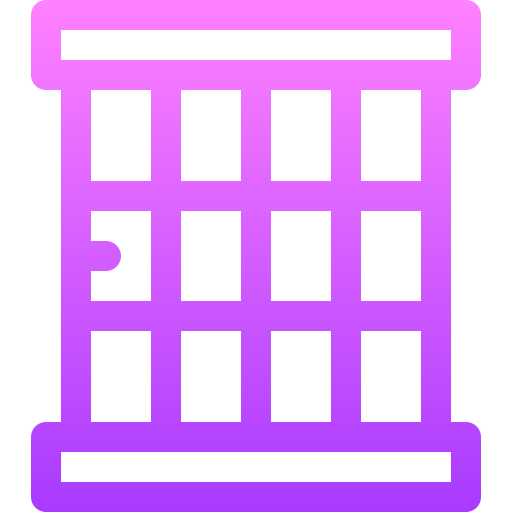 Jail Basic Gradient Lineal color icon
