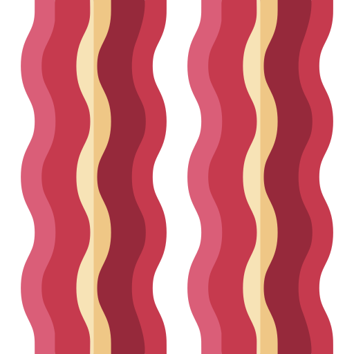 Bacon strips Basic Straight Flat icon
