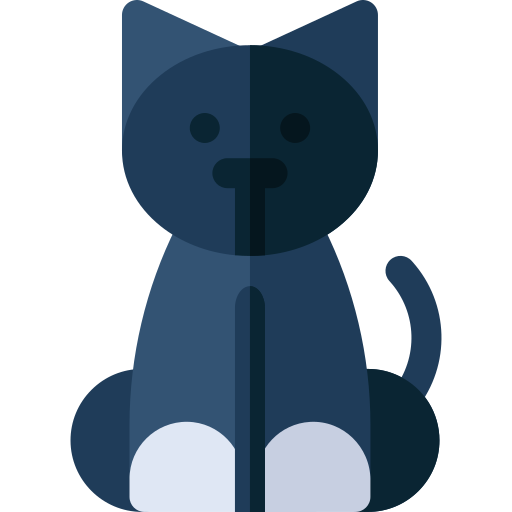 gatto nero Basic Rounded Flat icona