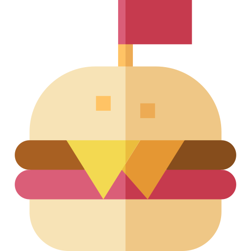 Сырный бургер Basic Straight Flat иконка