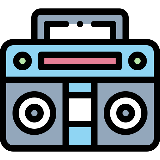 boombox Detailed Rounded Lineal color ikona