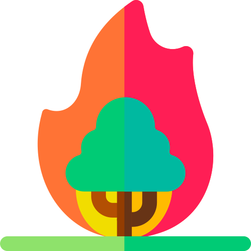 лесной пожар Basic Rounded Flat иконка