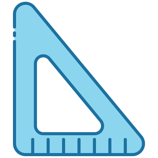 righello triangolare Generic Blue icona