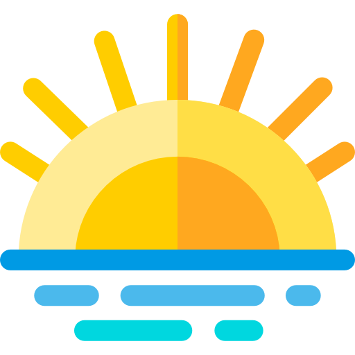 zonsondergang Basic Rounded Flat icoon