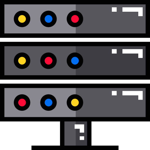サーバ Detailed Straight Lineal color icon