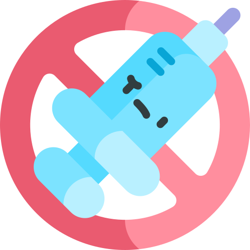 No vaccines Kawaii Flat icon