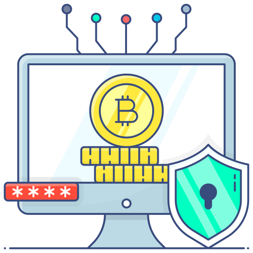 Bitcoin encryption Generic Thin Outline Color icon