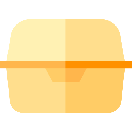 Lunch box Basic Straight Flat icon
