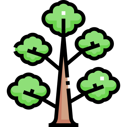Tree Detailed Straight Lineal color icon