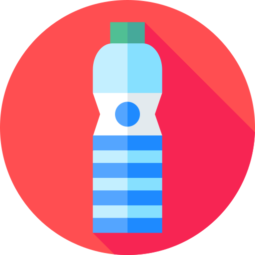 botella de agua Flat Circular Flat icono