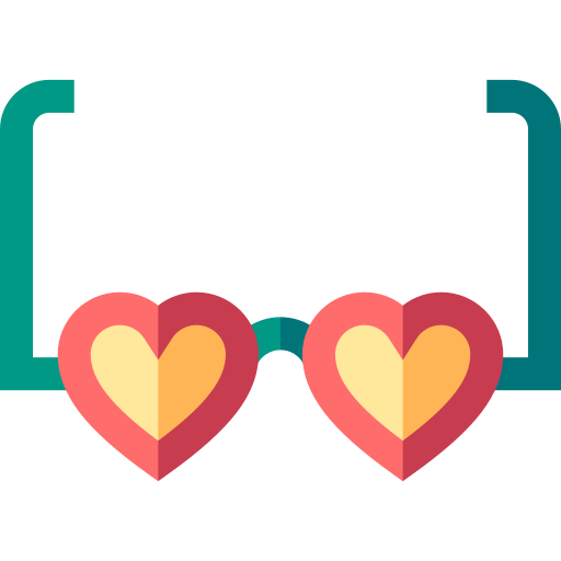 gafas de corazón Basic Straight Flat icono