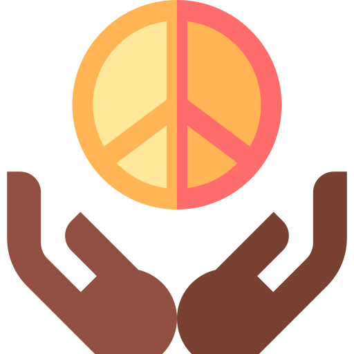 signo de la paz Basic Straight Flat icono