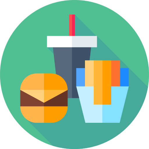 hamburguesa Flat Circular Flat icono