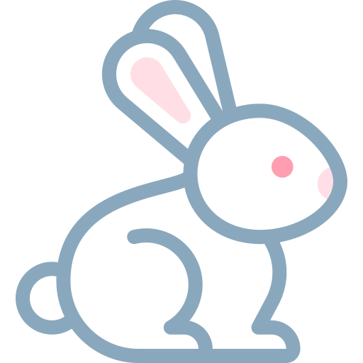conejo Detailed color Lineal color icono