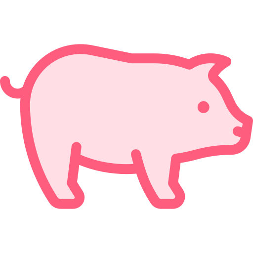 豚 Detailed color Lineal color icon