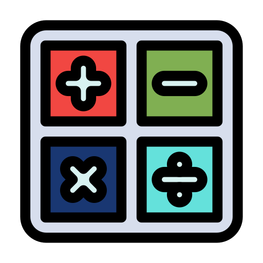 rekenmachine Flatart Icons Lineal Color icoon