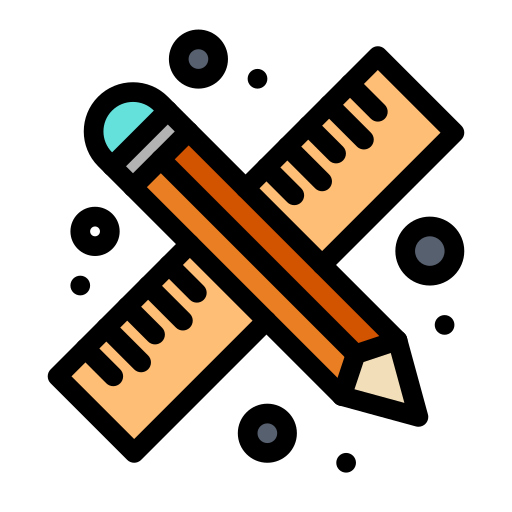 Pencil and ruler Flatart Icons Lineal Color icon