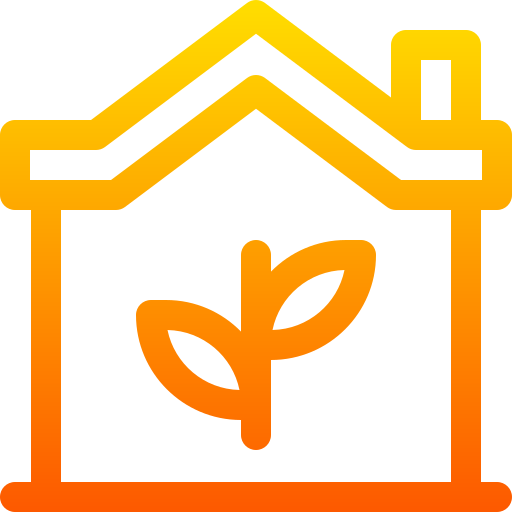 casa ecológica Basic Gradient Lineal color icono