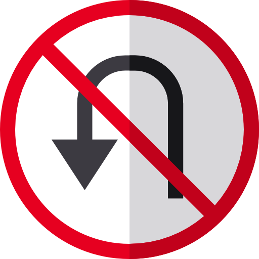 uターン Basic Straight Flat icon