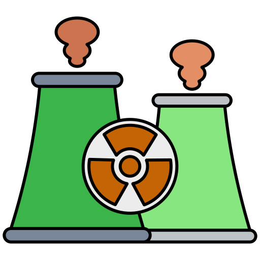 原子力発電所 Generic Thin Outline Color icon