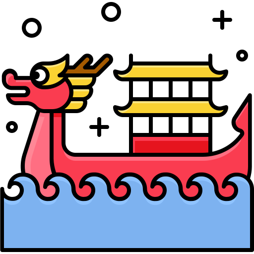 Dragon boat Generic Outline Color icon