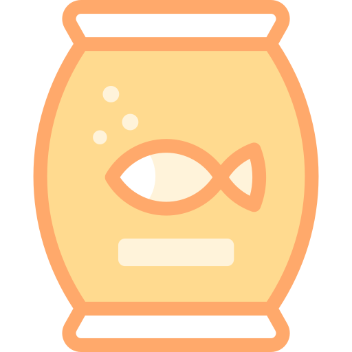 cibo per i pesci Detailed color Lineal color icona
