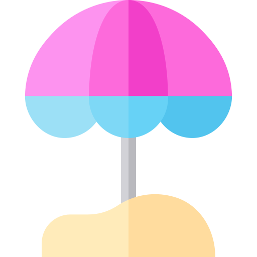 Beach umbrella Basic Straight Flat icon