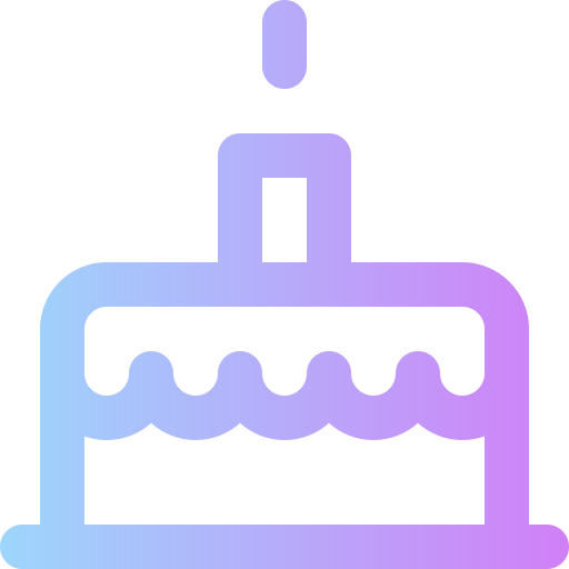 pastel de cumpleaños Super Basic Rounded Gradient icono