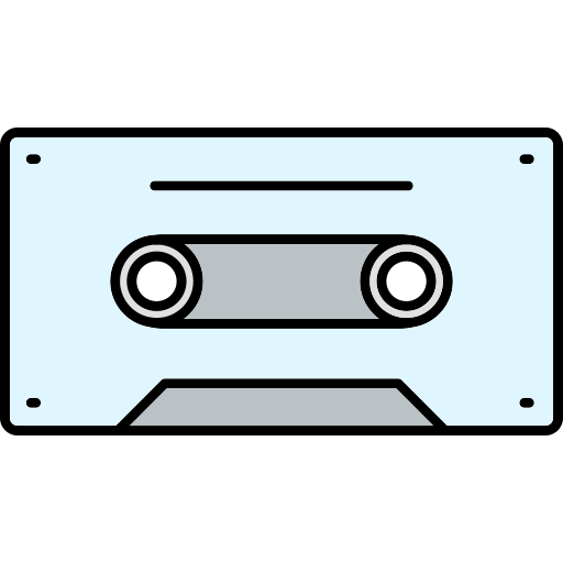 Cassette Generic Thin Outline Color icon