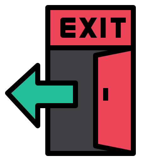 Exit door Payungkead Lineal Color icon