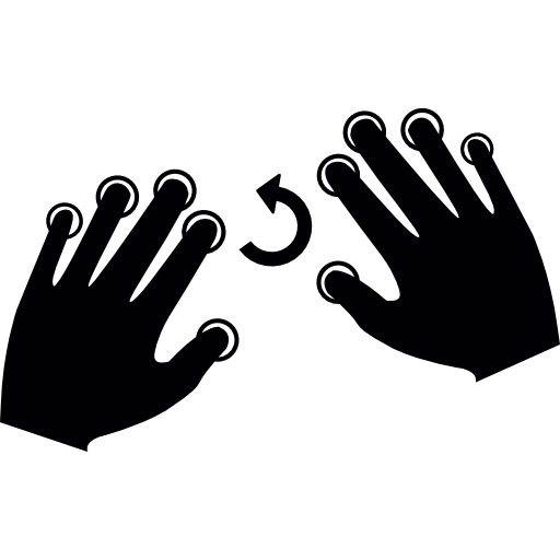 Push all fingers to twist left  icon