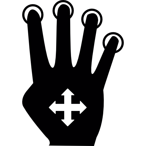 Push four fingers and move  icon