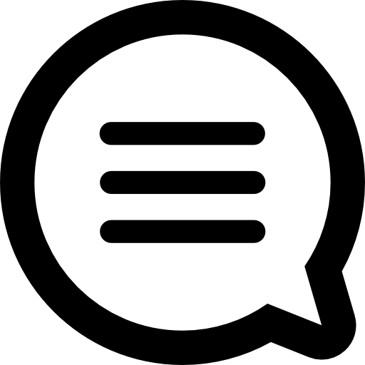 burbuja circular de chat con líneas de texto de mensaje  icono