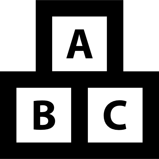 ABC cubes for education  icon