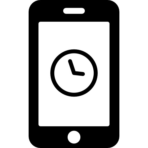 Clock on tablet screen tool  icon