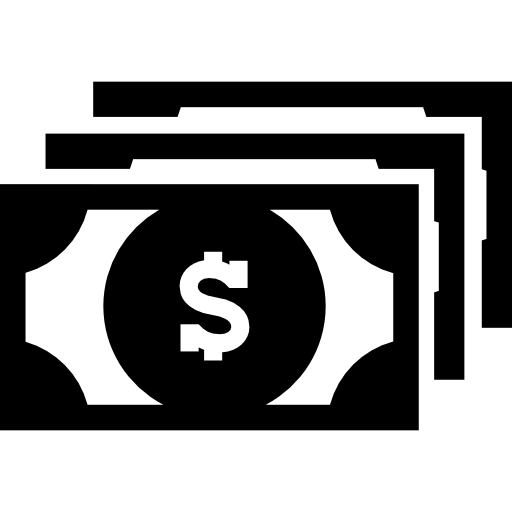billetes de dólares  icono