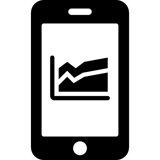 gráfico de análises para celular em uma tela  Ícone