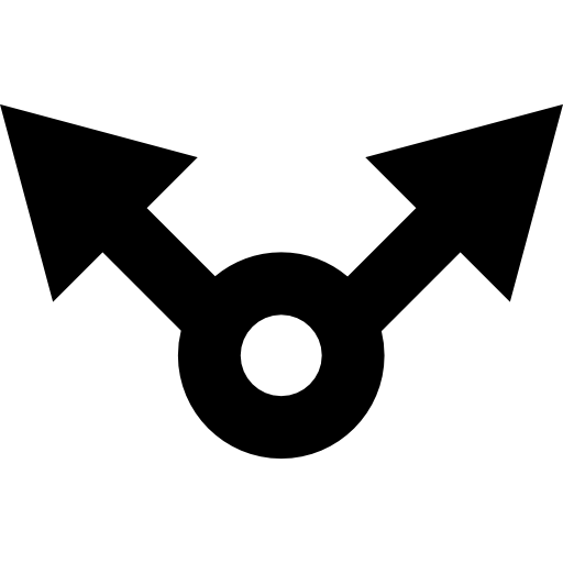 twee pijlen symbool  icoon