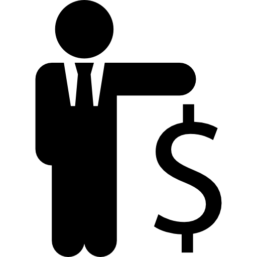 zakenman met dollarteken Pictograms Fill icoon